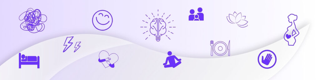 les bienfaits de la sophrologie stress, sommeil, emotions, anxiété, grossesse, famille, alimentation, poids, ado, enfants etc