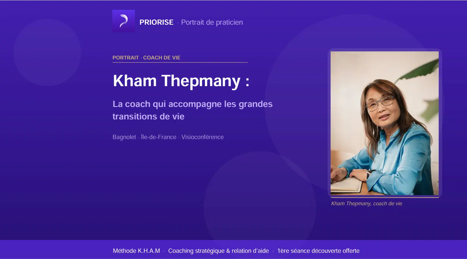 Kham Thepmany : la coach qui accompagne les grandes transitions de vie
